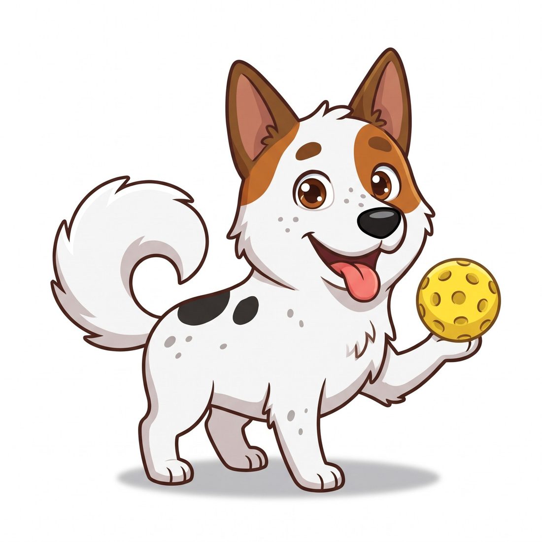 Foxy สุนัขการ์ตูนถือลูกบอลสีเหลือง